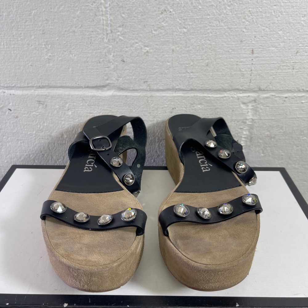 Pedro Garcia Trilian Suede Wedge Platform Sandals Back Strap Women's 38 EU/8 US